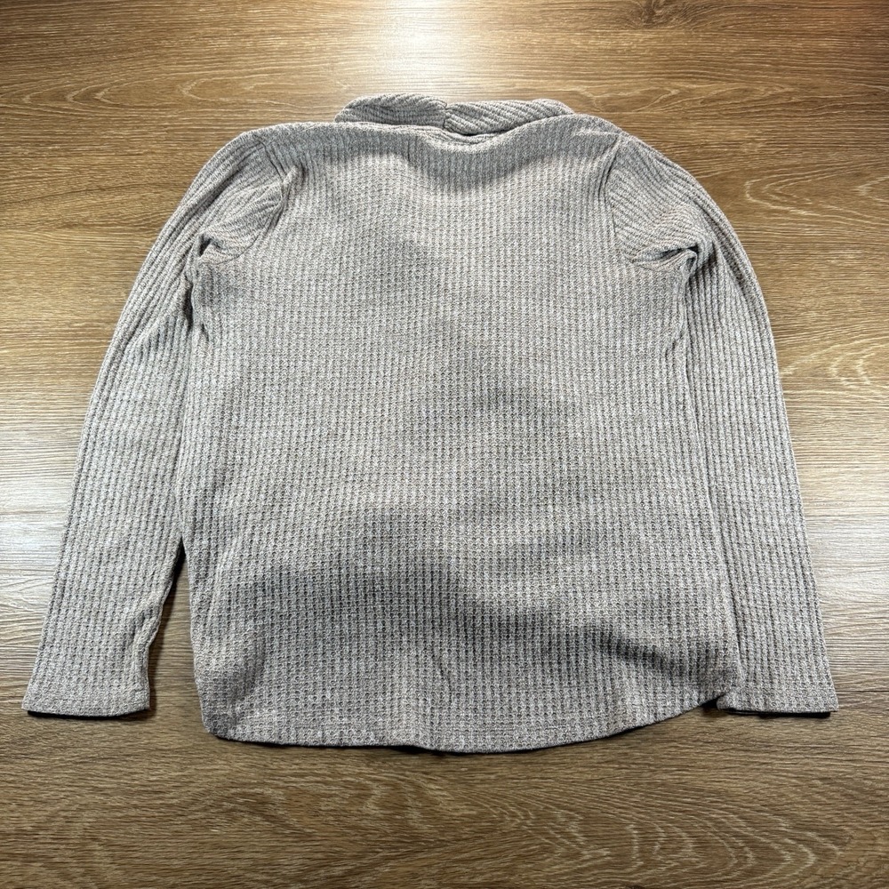 Akemi + Kin Anthropologie Women's M Waffle Knit Wrap Top Gray Hi Low Neutral - Picture 8 of 8